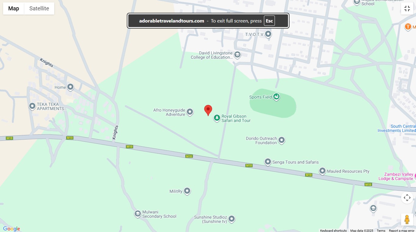 Livingstone to Kazungula Border Map