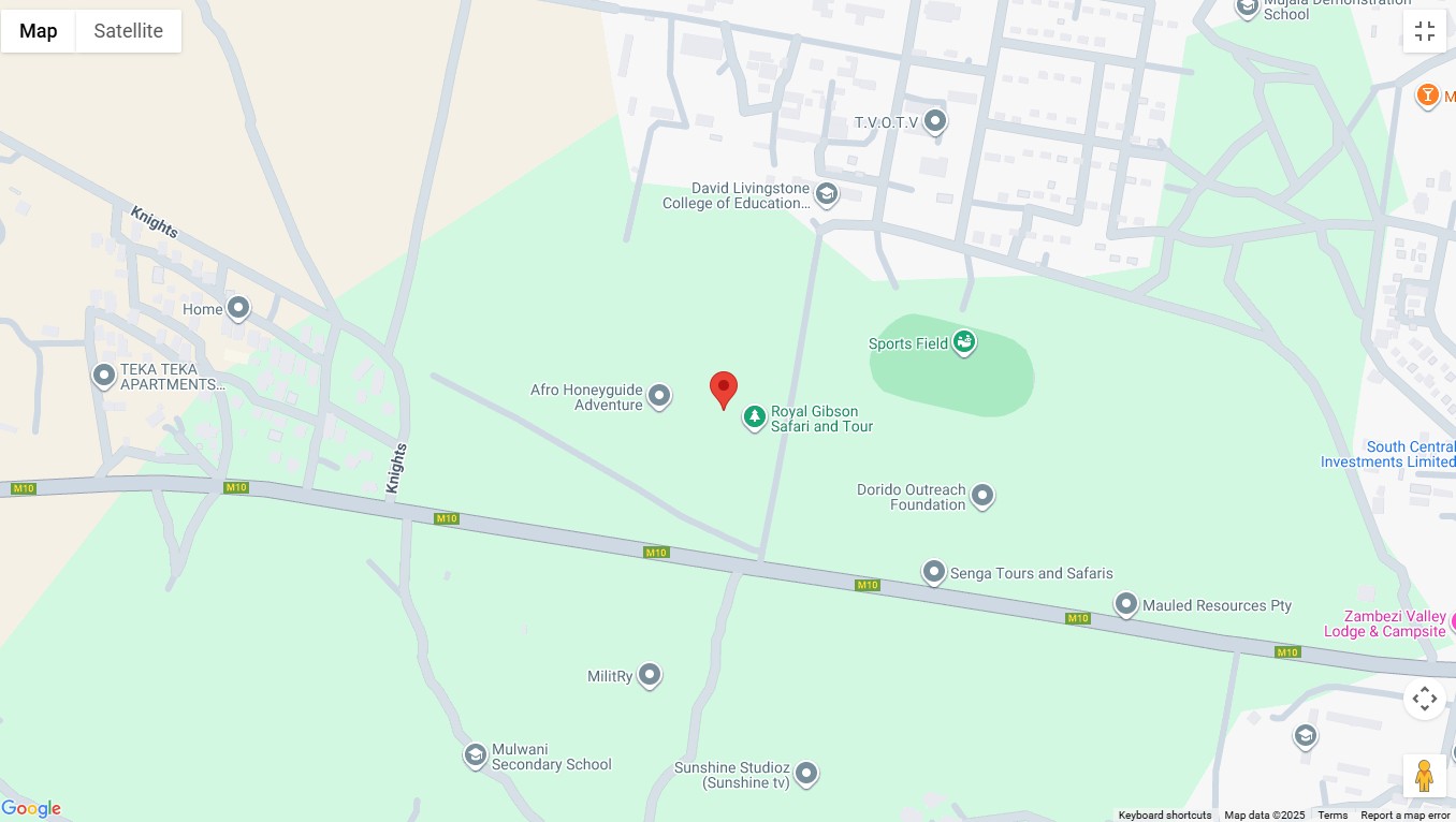 Livingstone to Lusaka Transfer Map