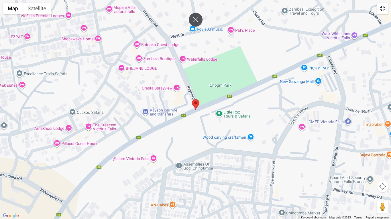 Victoria Falls Zambia Zimbabwe Map